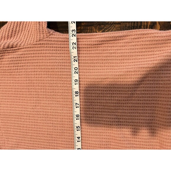 Splendid Sweater Womens Medium Pink Waffle Knit Thermal Crewneck Pullover Top - Picture 5 of 6